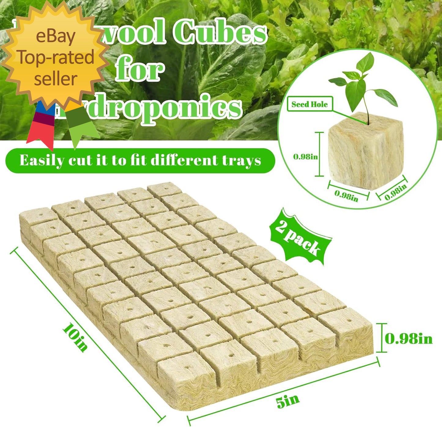 1 Inch Rockwool Cubes Seed Starter Plugs for Hydroponics Rockwool Planting