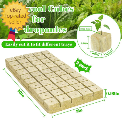 1 Inch Rockwool Cubes Seed Starter Plugs for Hydroponics Rockwool Planting