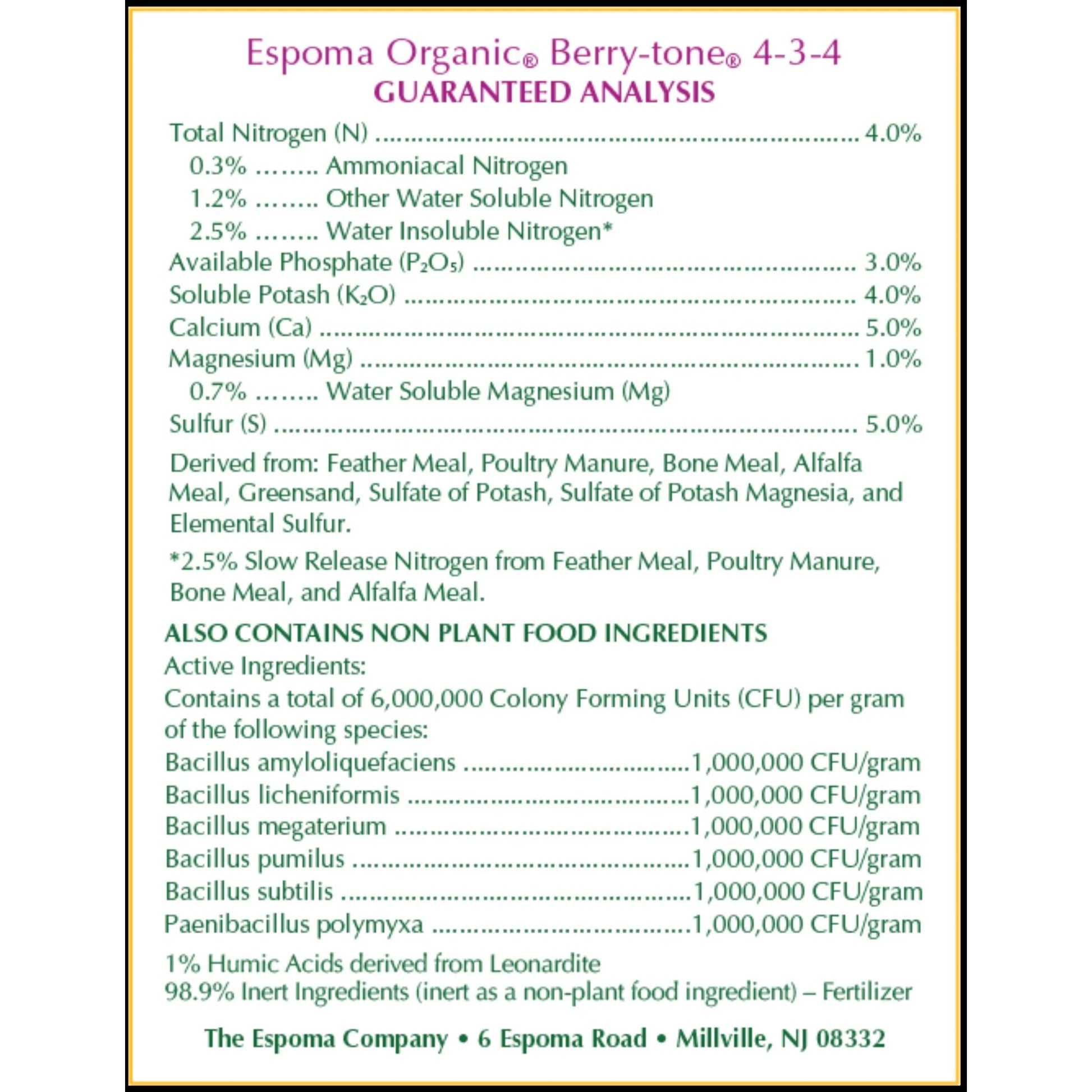 Berry Tone Natural & Organic Plant Food 4 Lbs for Blueberries & Raspberries