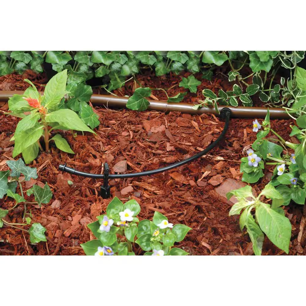Black Drip Irrigation Landscape/Garden Watering Kit with Drippers, Micro-Bubblers and Micro-Sprays