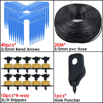 Greenhouse Drip Irrigation 4-Way 3/5Mm 2-Way Drip Arrow Transmitter Garden Automatic Watering System Potted Plant 10/20Set
