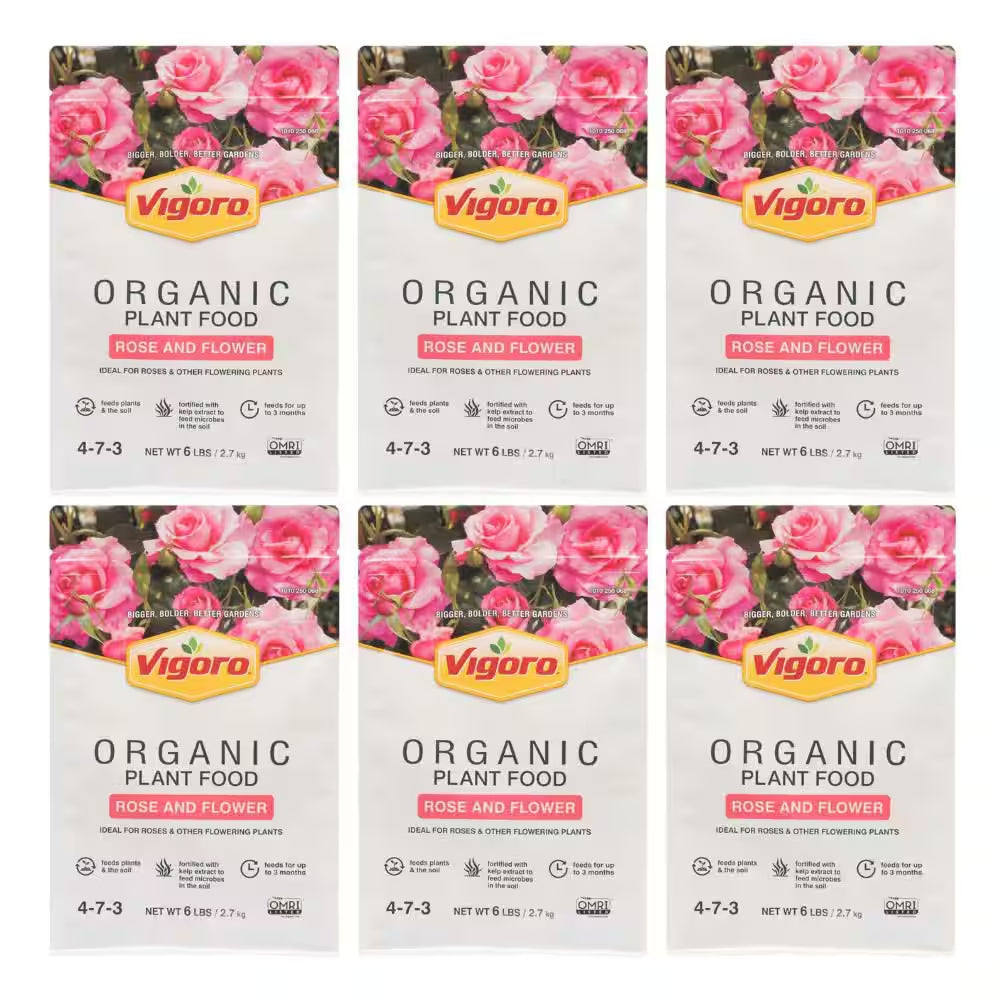 6 Lb. Organic Rose and Flower Plant Food 4-7-3 (6-Pack)