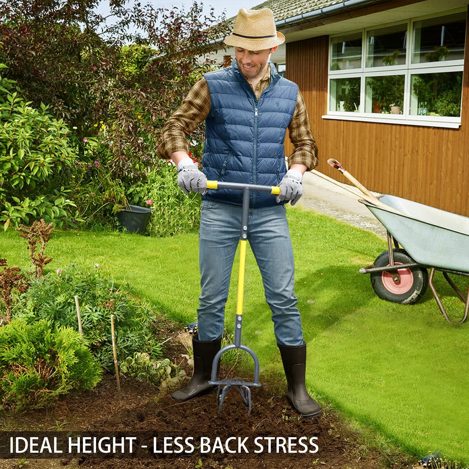 Hand Tiller Garden Claw Garden Twist Tiller Heavy Duty Manual Soil Tiller for Fl