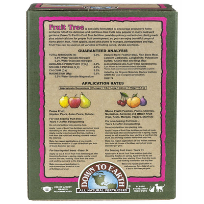 Down to Earth Organic Fruit Tree 6-2-4 All-Natural Fertilizer Mix, 5Lbs