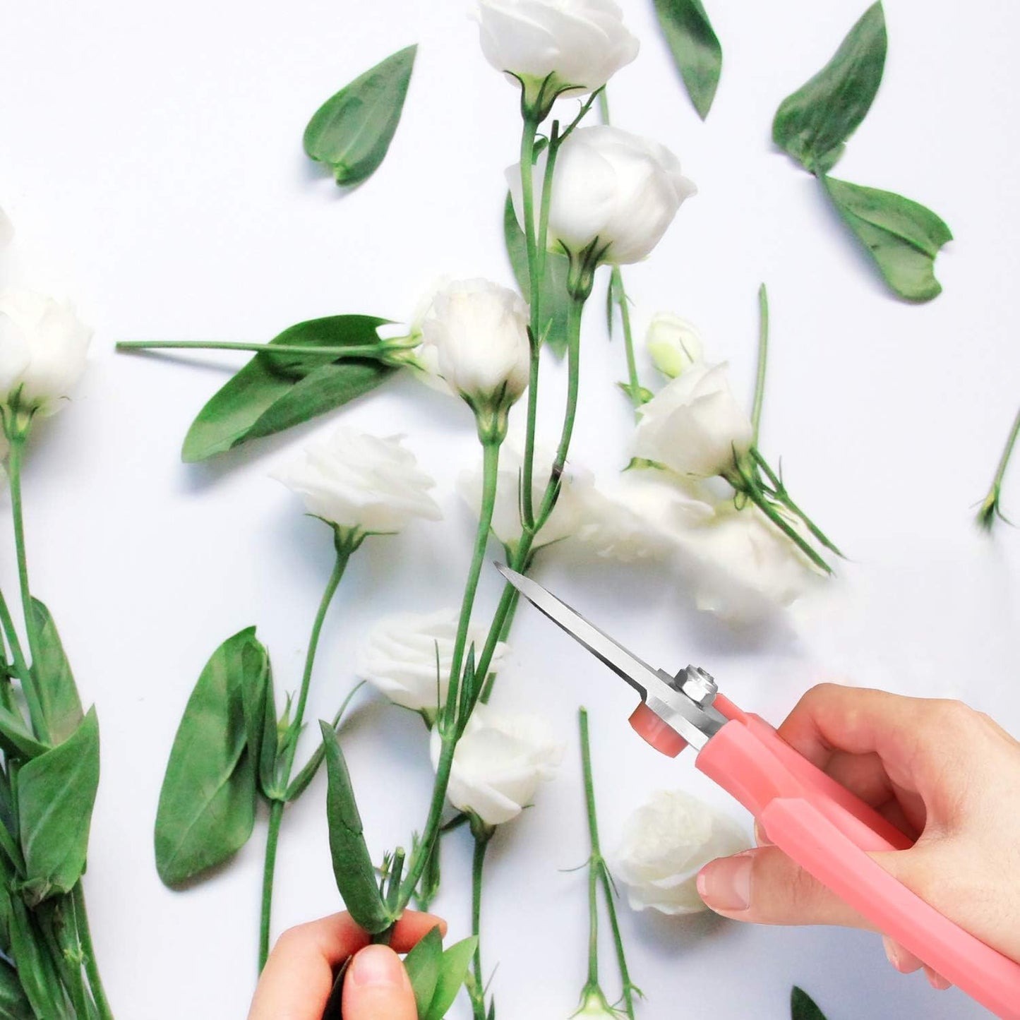 Flower Scissors, Strong Floral Shears, Premium Steel Garden Pruning Shears Garden Scissors Floral Fruits Leaf Scissors Hand Pruner Snip Trimming Tool for Gardening Flower Arrangement, Pink