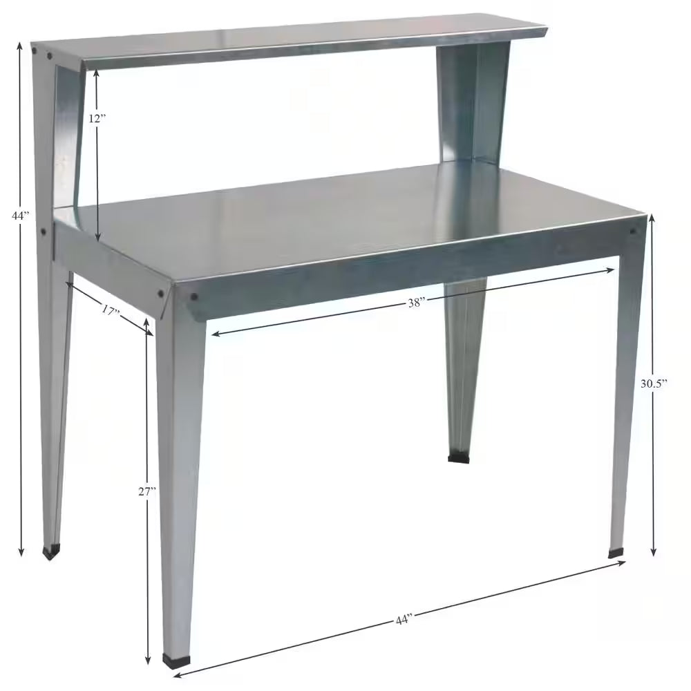 Potting Bench 44 In. W X 24 In. D X 44 In. H Galvanized Steel Silver GREENHOUSE Accessory