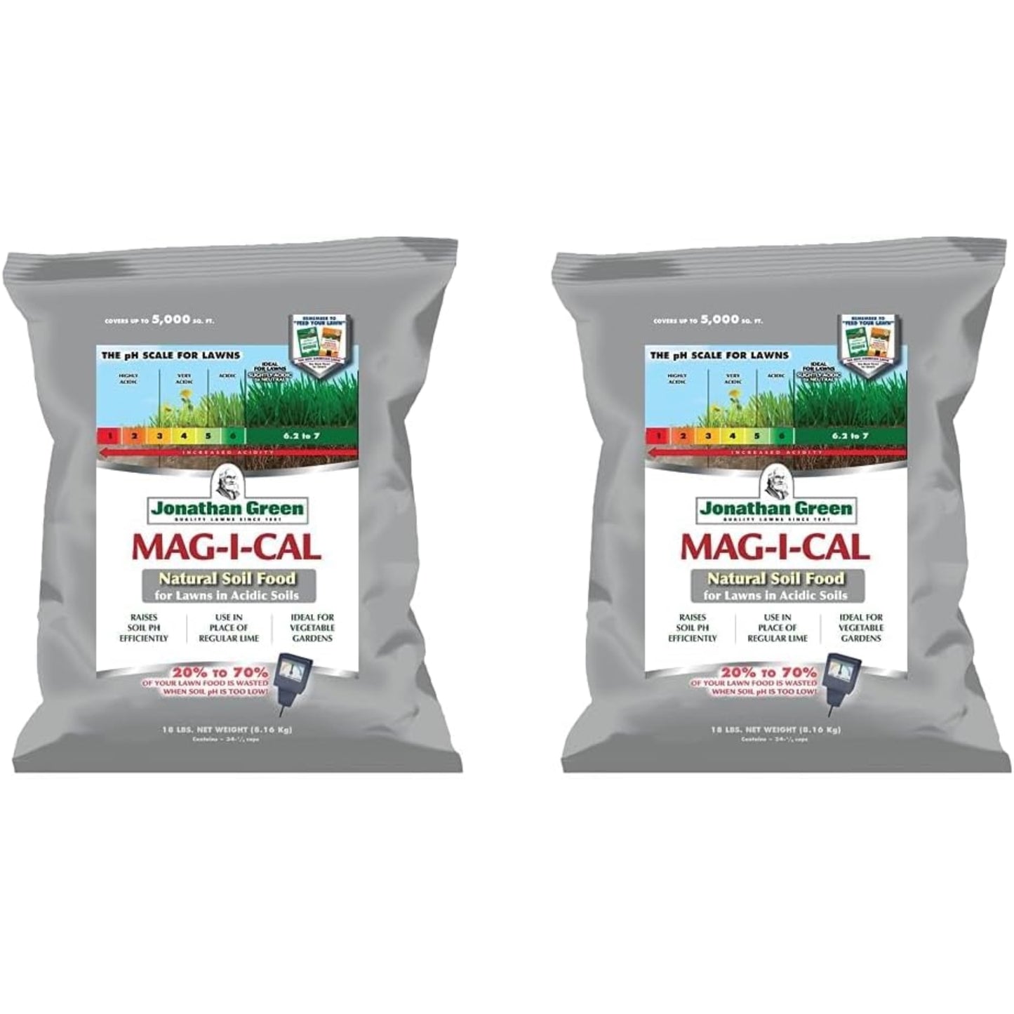 Jonathan Green (#11353) MAG-I-CAL for Lawns in Acidic + Hard Soils, 18# (2 Pack)