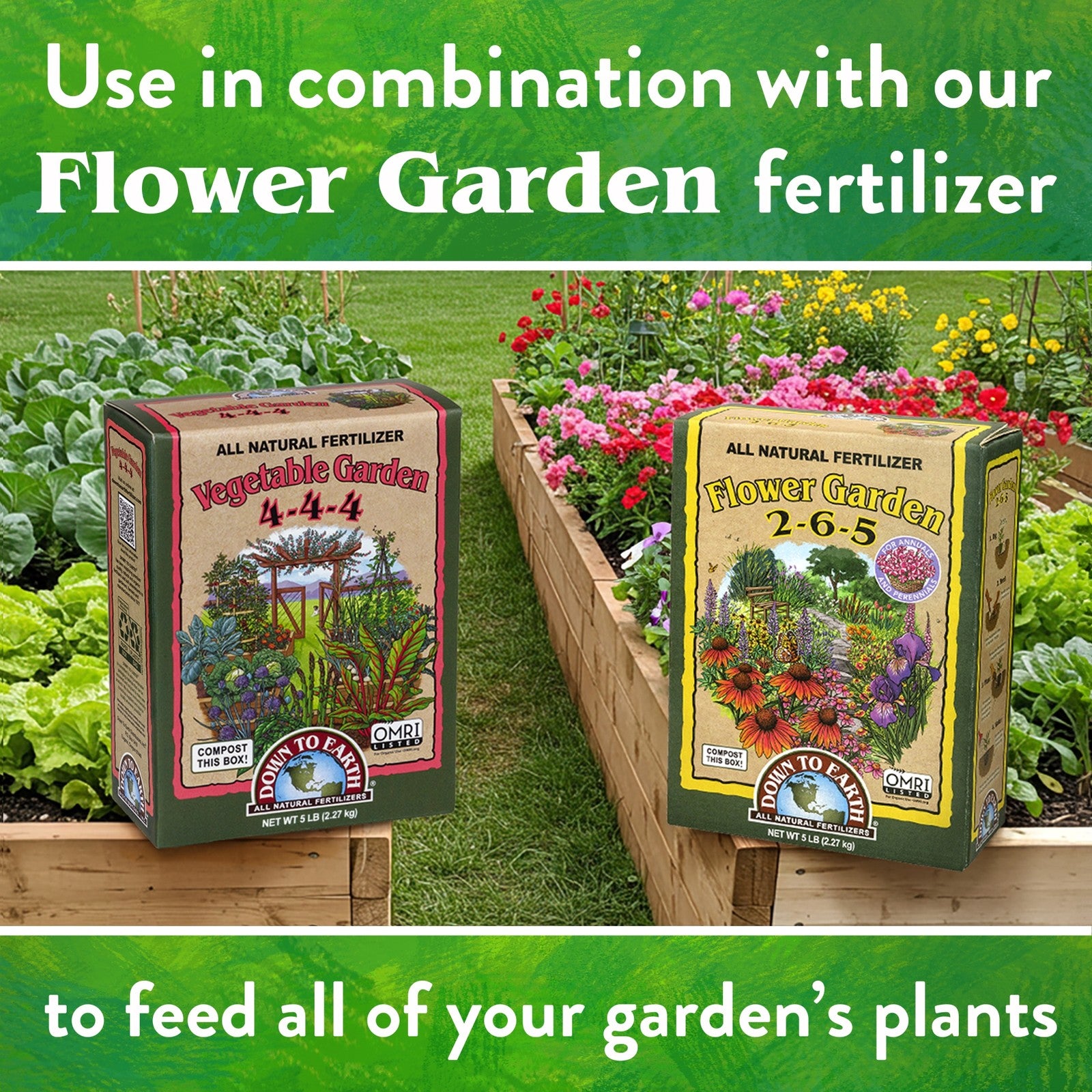 Down to Earth Vegetable Garden 4-4-4 All-Natural Fertilizer, 25 Lbs