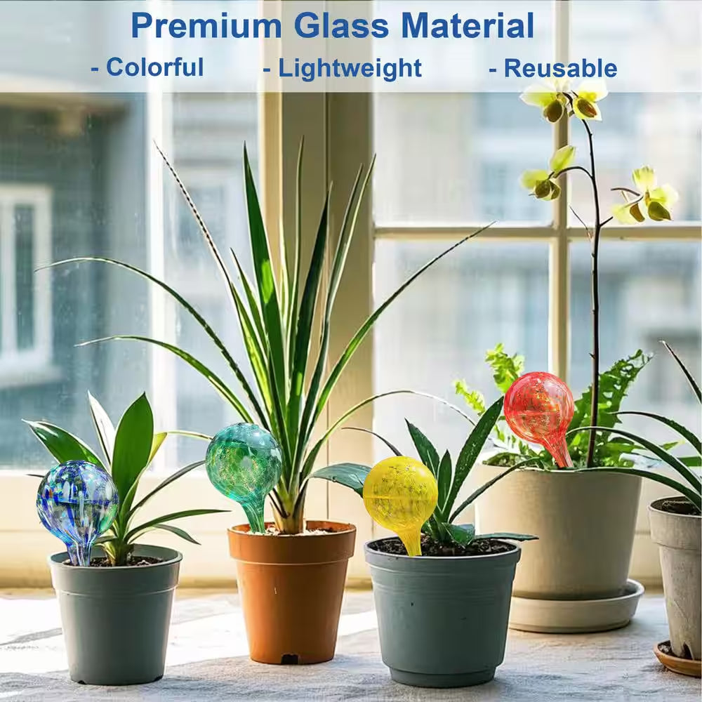 6-Piece Self Watering Globes, Automatic Glass Plant Watering Bulbs for for Daily Plant Care, Small