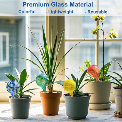 6-Piece Self Watering Globes, Automatic Glass Plant Watering Bulbs for for Daily Plant Care, Small