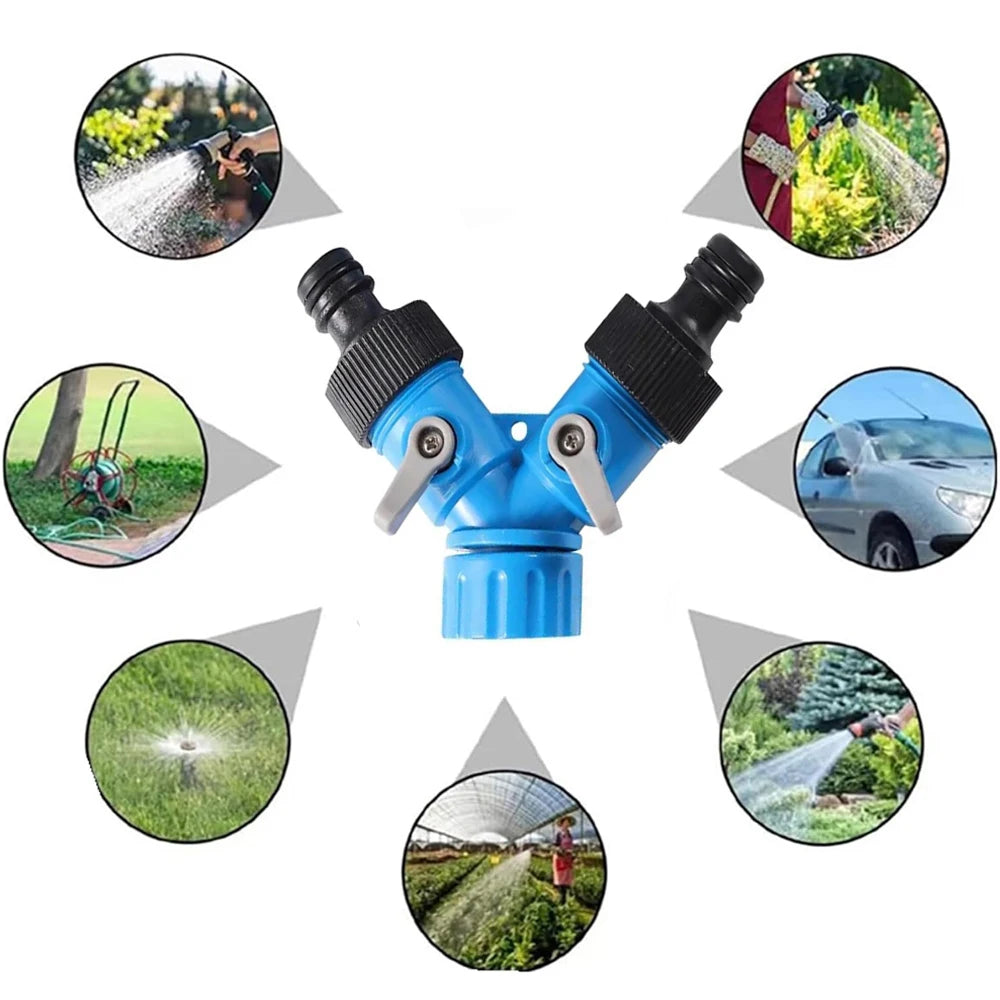 Female Thread Shunt Valve Y-Shaped Quick Connector Garden Irrigation Splitter Car Washing Controller Watering Supplies