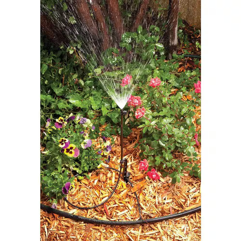 Black Drip Irrigation Landscape/Garden Watering Kit with Drippers, Micro-Bubblers and Micro-Sprays