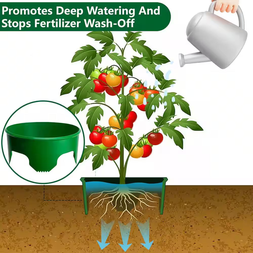6-Piece 10 In. Planting Grow Rings for Garden Protection and Watering