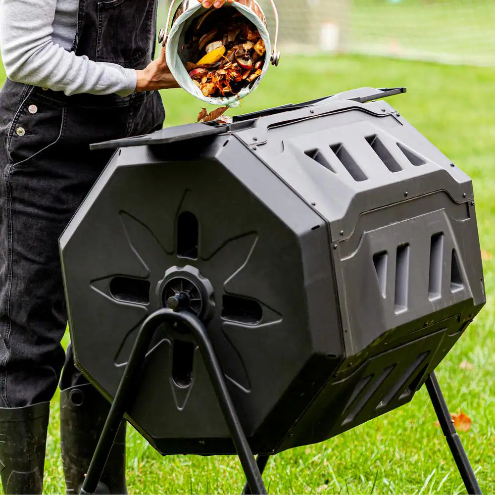 43 Gal. Compost Tumbler with Gloves
