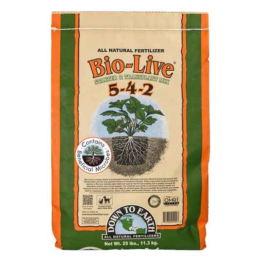 Down to Earth Organic Bio-Live 5-4-2 All Natural Fertilizer Mix, 25 Lbs