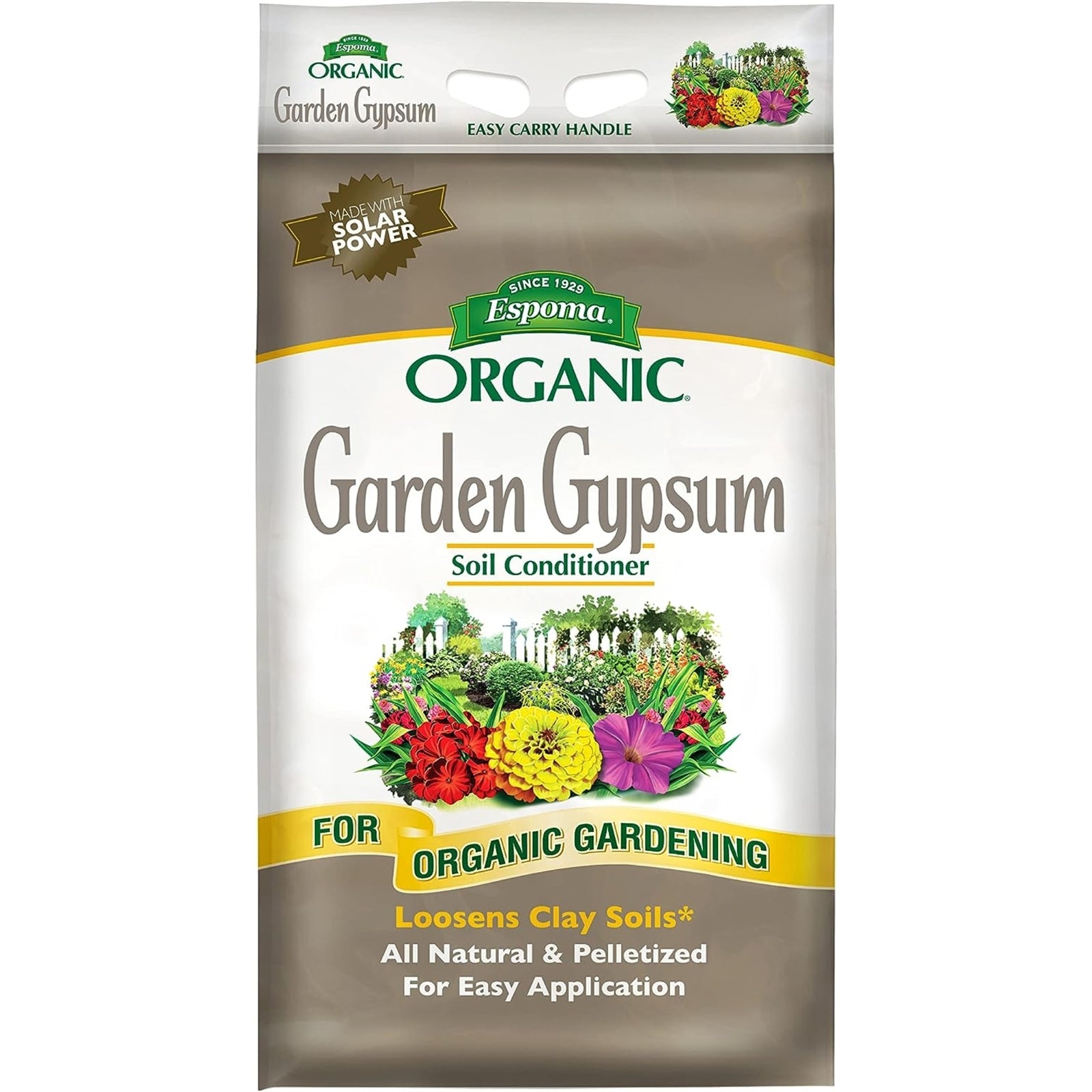 Espoma Organic Garden Gypsum Soil Conditioner, Loosens Clay Soils, 36 Lb Bag
