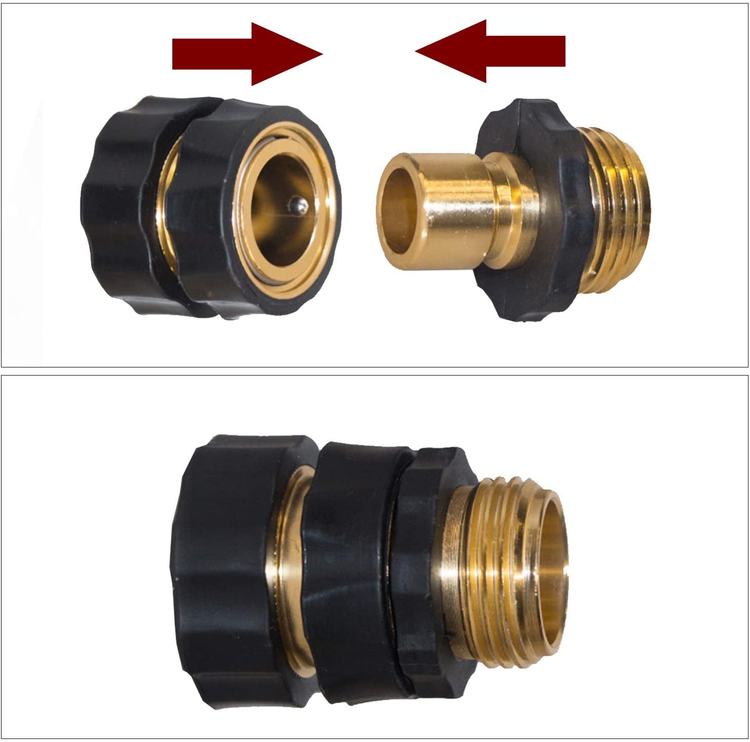Garden Hose Quick Connector, 3/4 Inch Male and Female Garden Hose Fitting Quick Connector, 3 Set