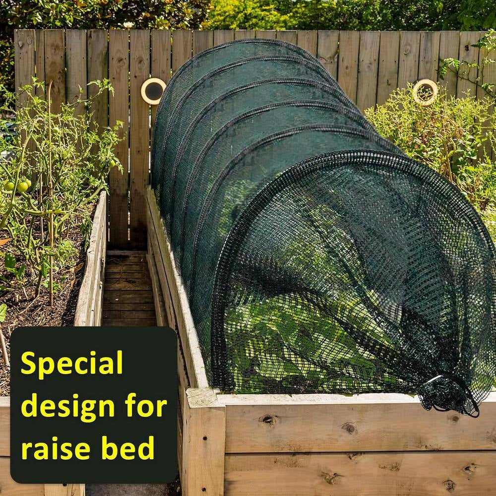 11.8 In. W X 118 In. D X 17.7 In. H Garden Tunnel Shade Net Cover Portable Greenhouse with Quick-Release, Green (2-Pack)