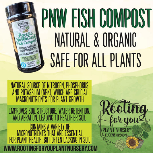 Pacific Northwest Fish Compost - 16oz by Volume Shaker - Organic - Oregon Licensed Nursery - Can be used with all soil types