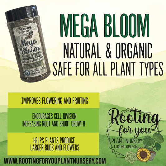 Mega Bloom - 16oz by Volume Shaker - Vegan - Organic - Oregon Licensed Nursery - Can be used with all soil types