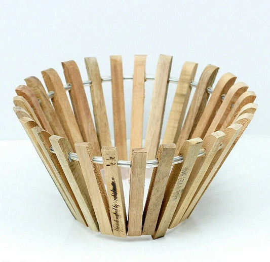 Hanging Wooden Orchid Basket 6" Round - Ideal for Orchids, Plants, and Flowers, Durable Plant Holder