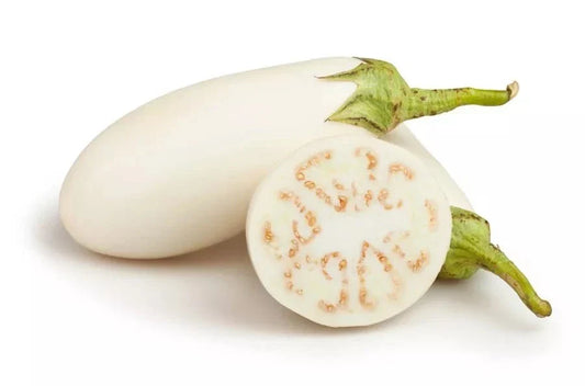 25+ Organic Casper White Eggplant Seeds - Heirloom, Non-GMO - Rare Vegetable Seeds for Home Garden