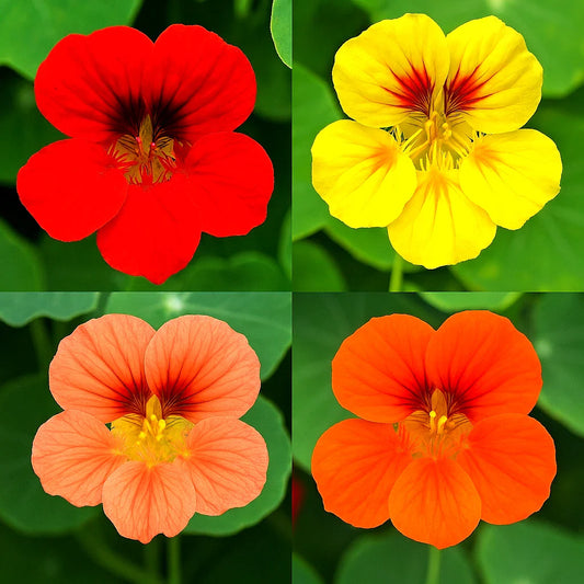 Nasturtium Mix Seeds - 60+ Drought & Shade Tolerant Dwarf Flower Seeds - Tropaeolum majus