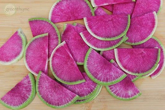 Watermelon Radish Seeds - 500 Count - Mild Sweet Flavor - Perfect for Roasting - Raphanus sativus
