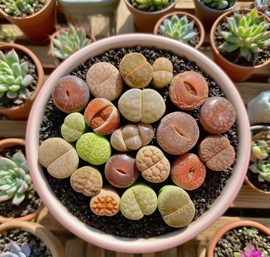 Large Lithops Succulent Mix - Rare Live Plants, DIY Random Collection, Bare Root - Unique Succulent Variety