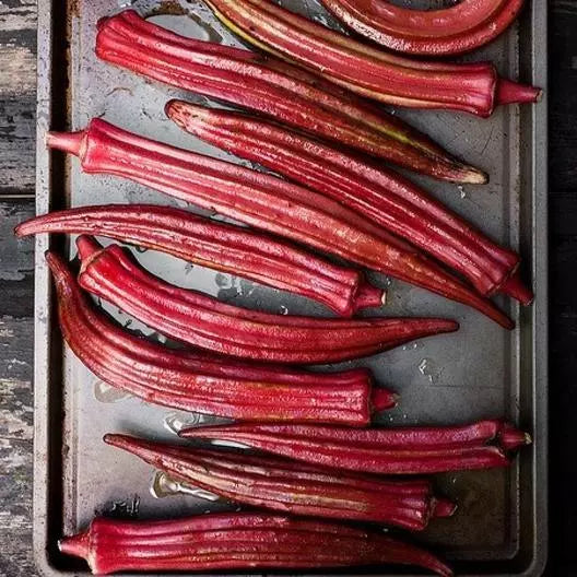 Red Burgundy Okra Seeds - 75 Non-GMO Heirloom Seeds | Abelmoschus esculentus | USA Seller