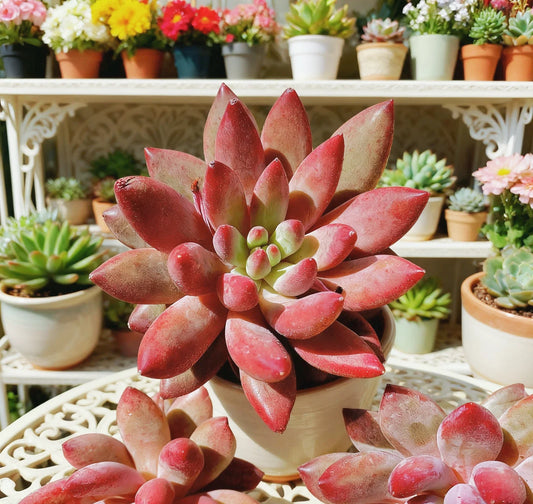 Echeveria Cherry Rare Succulent Plant - Bare Root Easy Care Live - Echeveria 'Cherry'