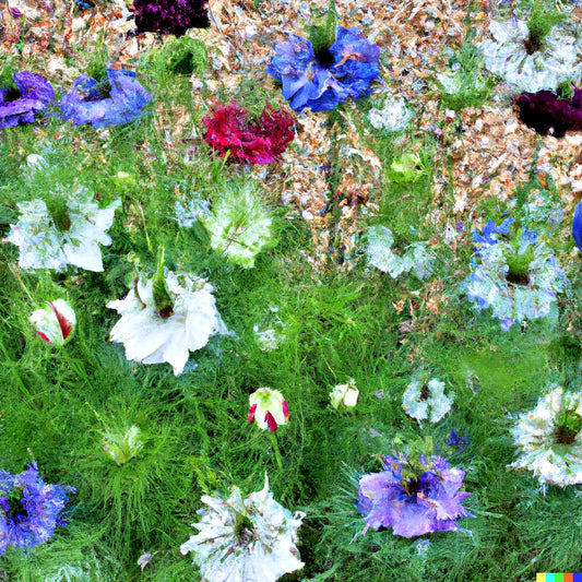 Love in a Mist Flower Seeds 500+ Persian Jewels Mix Nigella damascena Annual Gardening Seeds