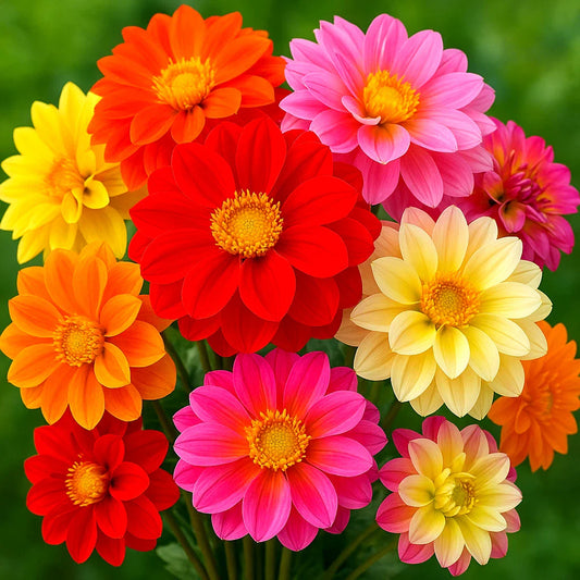 Dahlia Seeds - 100 Rare Dwarf Autumn Mix - Huge Flowers - Ideal for Containers - Dahlia spp.