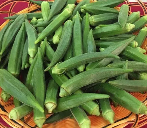 Emerald Okra Seeds - 50+ Heirloom Non-GMO Seeds - Abelmoschus esculentus