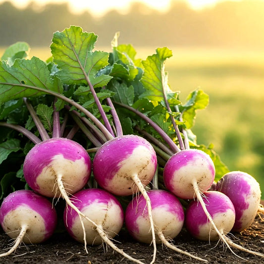 Turnip Seeds - Purple Top White - 400+ Non-GMO Heirloom Vegetable - Brassica rapa - Spring Planting - USA