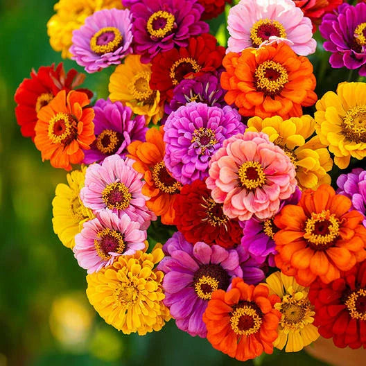 Zinnia Seeds - 200 Count Multi-Colored California Giants Non-GMO for Pollinators - Zinnia elegans